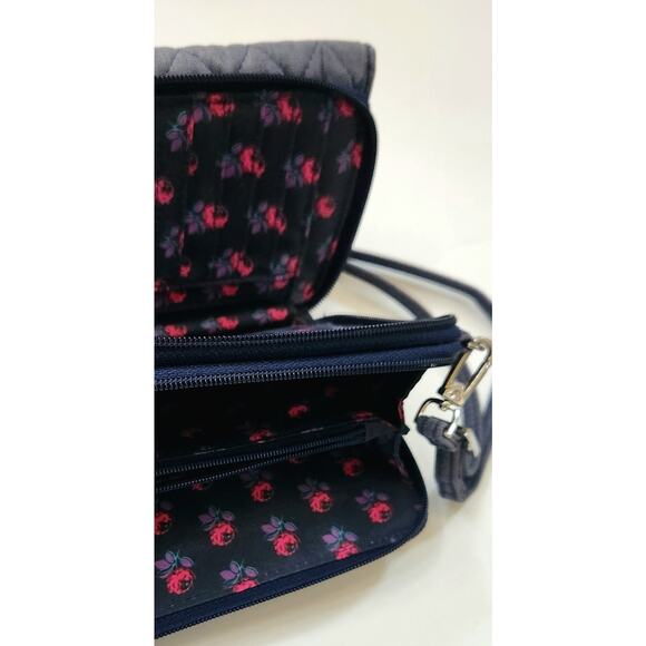 Vera Bradley RFID Jacquard Argyle blue All in One wristlet/crossbody bag - Picture 7 of 9